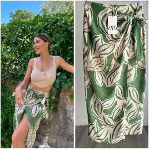 Zara Wrap Floral Print Skirt New